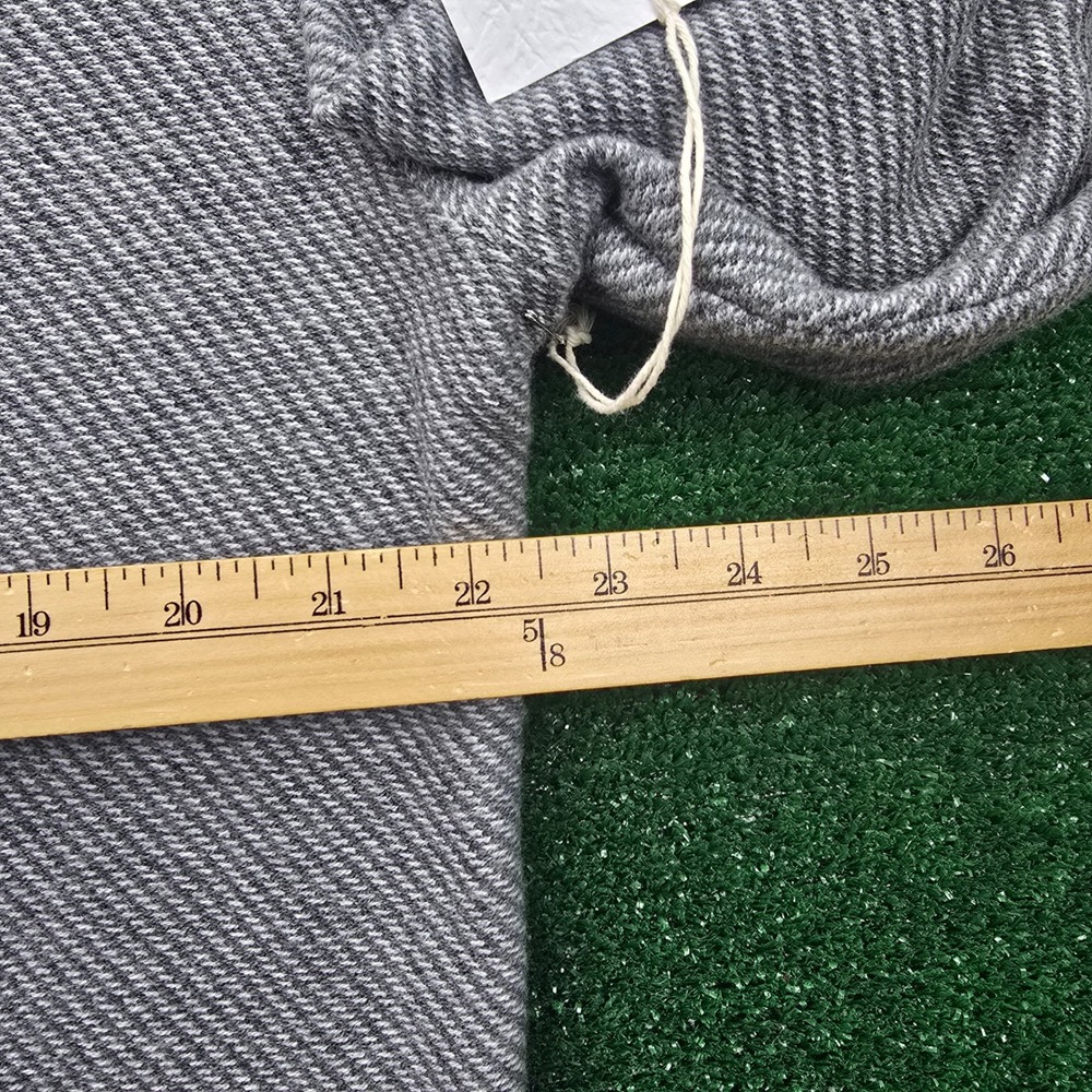 Frederik Anderson Copenhagen Sweater Mens XL Gray Crewneck‎ Herringbone Knit NWT - Picture 4 of 8